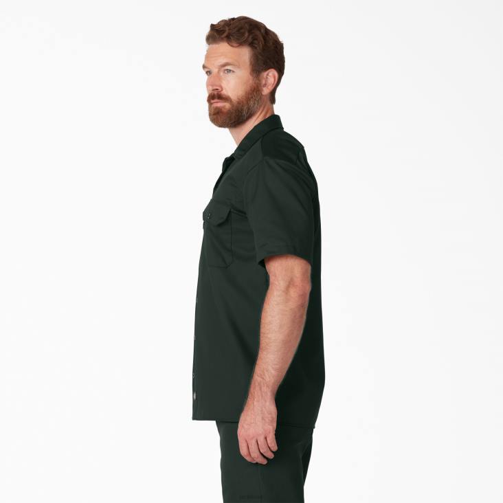 Heren Dickies werkhemd met korte mouwen jager groen (gh) werk kleding 6F0X493