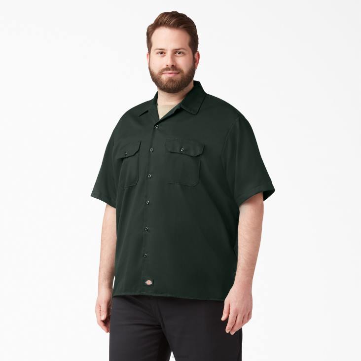 Heren Dickies werkhemd met korte mouwen jager groen (gh) werk kleding 6F0X493