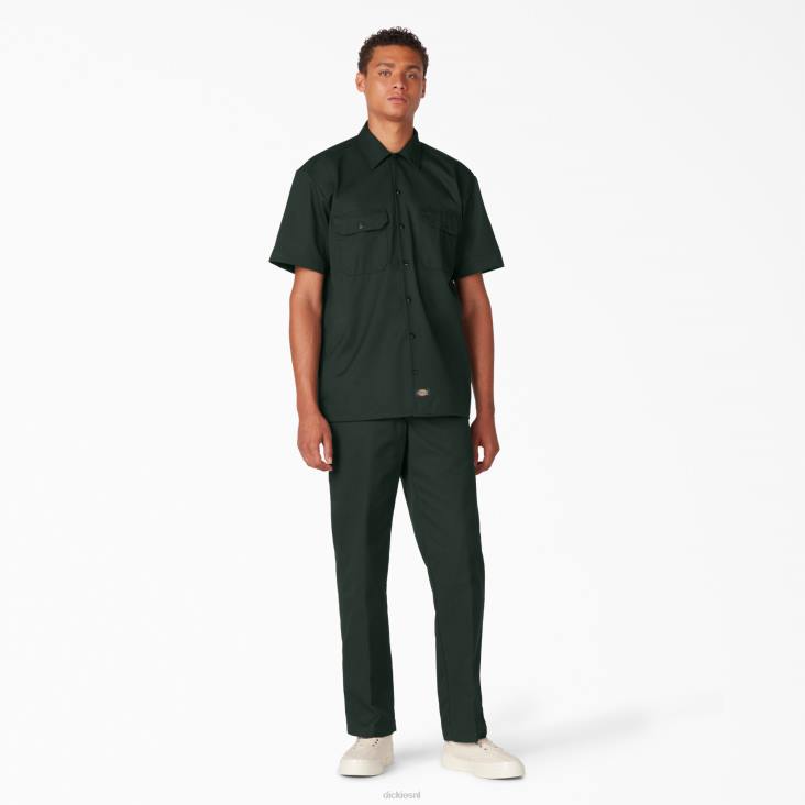 Heren Dickies werkhemd met korte mouwen jager groen (gh) werk kleding 6F0X493