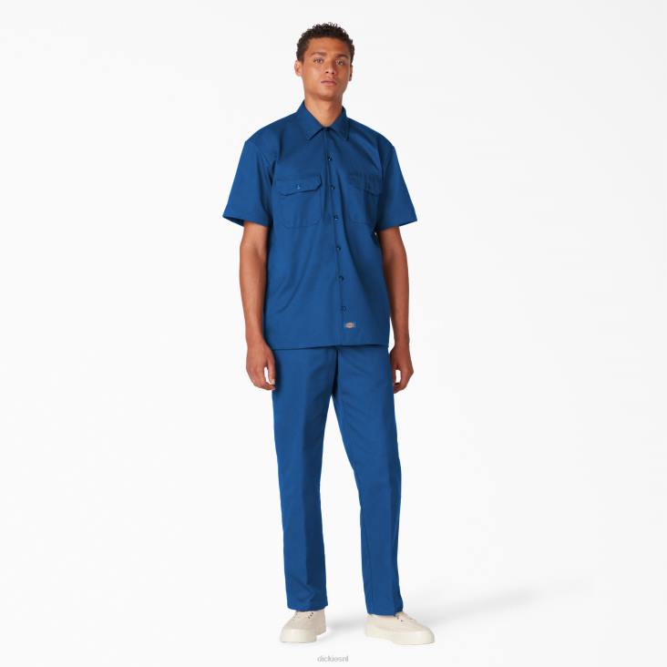 Heren Dickies werkhemd met korte mouwen koningsblauw (rb) werk kleding 6F0X499