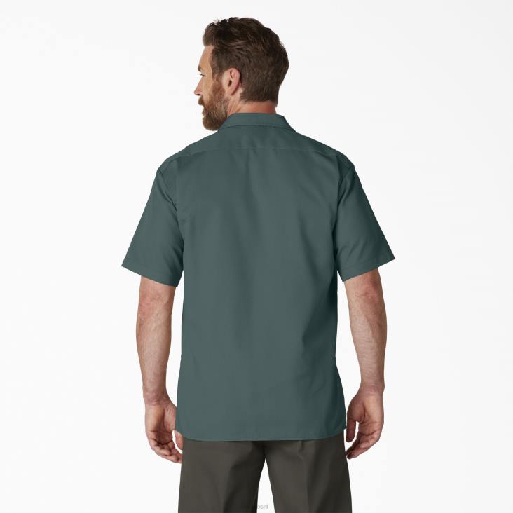 Heren Dickies werkhemd met korte mouwen lincoln groen (ln) werk kleding 6F0X496