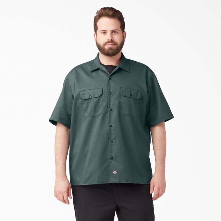 Heren Dickies werkhemd met korte mouwen lincoln groen (ln) werk kleding 6F0X496