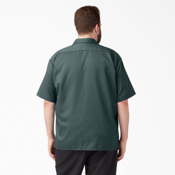 Heren Dickies werkhemd met korte mouwen lincoln groen (ln) werk kleding 6F0X496