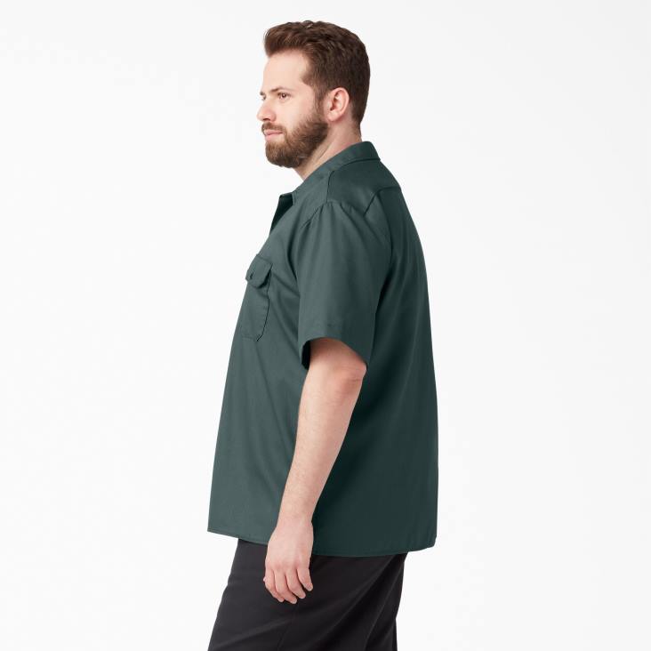 Heren Dickies werkhemd met korte mouwen lincoln groen (ln) werk kleding 6F0X496
