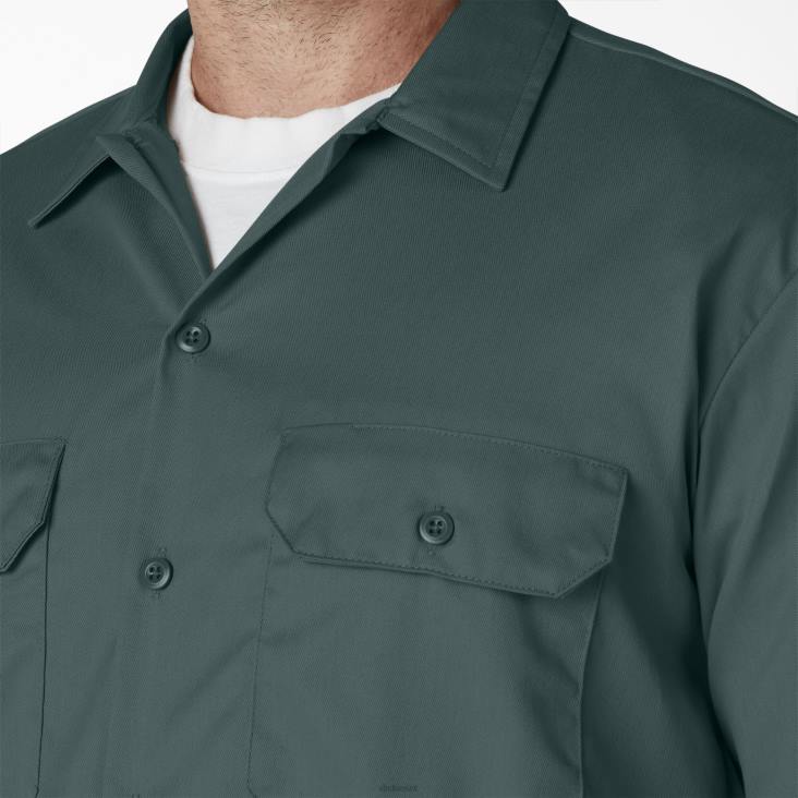 Heren Dickies werkhemd met korte mouwen lincoln groen (ln) werk kleding 6F0X496