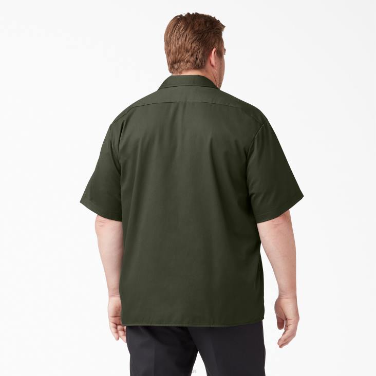 Heren Dickies werkhemd met korte mouwen olijfgroen (og) werk kleding 6F0X498
