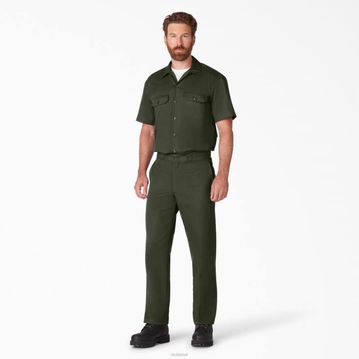 Heren Dickies werkhemd met korte mouwen olijfgroen (og) werk kleding 6F0X498