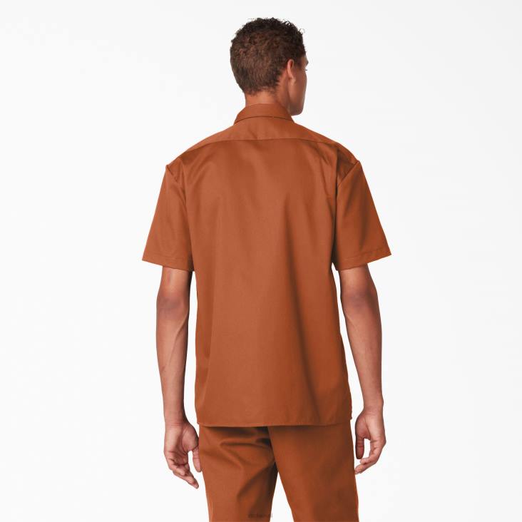 Heren Dickies werkhemd met korte mouwen peperkoek bruin (ie) werk kleding 6F0X494