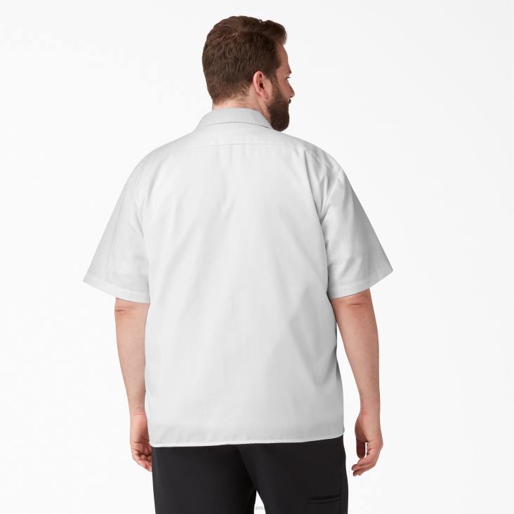 Heren Dickies werkhemd met korte mouwen wit (wh) werk kleding 6F0X502