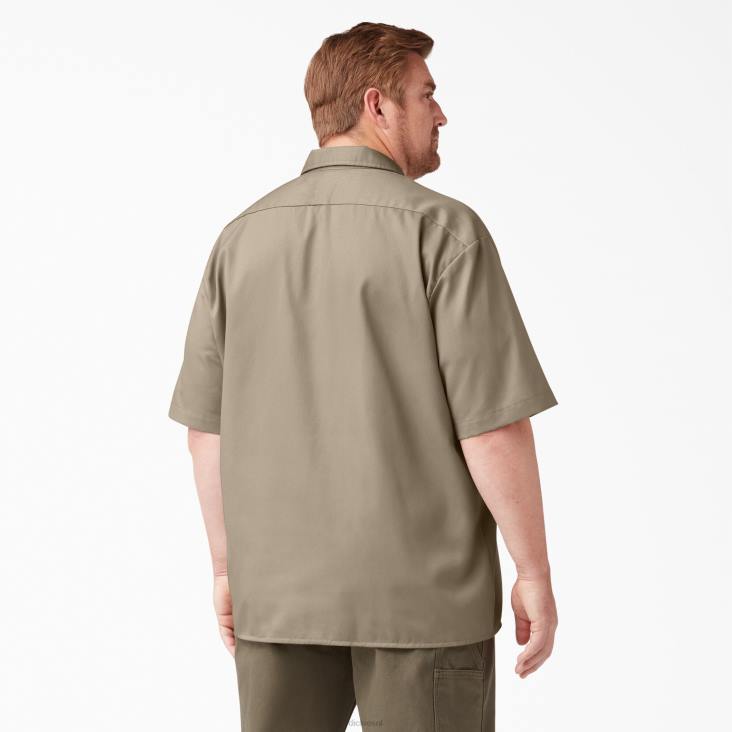 Heren Dickies werkhemd met korte mouwen woestijnzand (ds) werk kleding 6F0X490