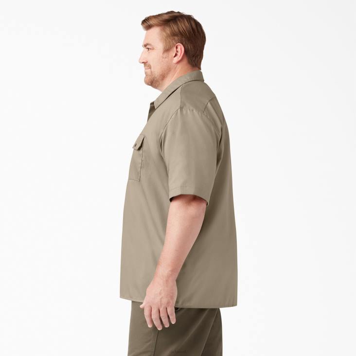 Heren Dickies werkhemd met korte mouwen woestijnzand (ds) werk kleding 6F0X490