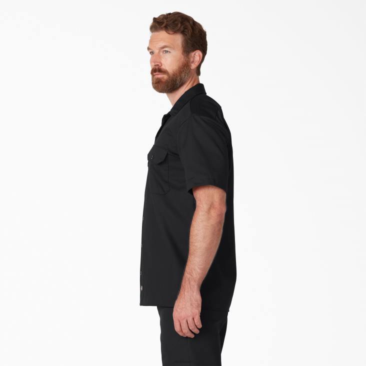 Heren Dickies werkhemd met korte mouwen zwart (bk) werk kleding 6F0X486