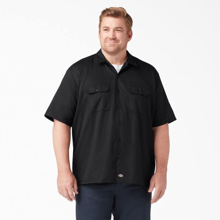 Heren Dickies werkhemd met korte mouwen zwart (bk) werk kleding 6F0X486