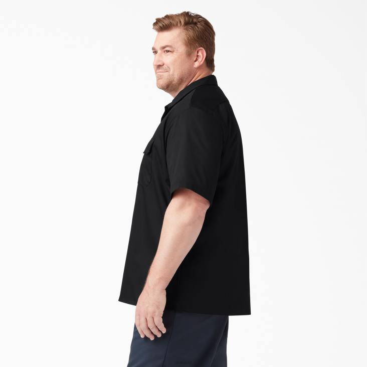 Heren Dickies werkhemd met korte mouwen zwart (bk) werk kleding 6F0X486
