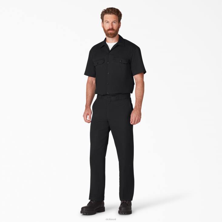 Heren Dickies werkhemd met korte mouwen zwart (bk) werk kleding 6F0X486