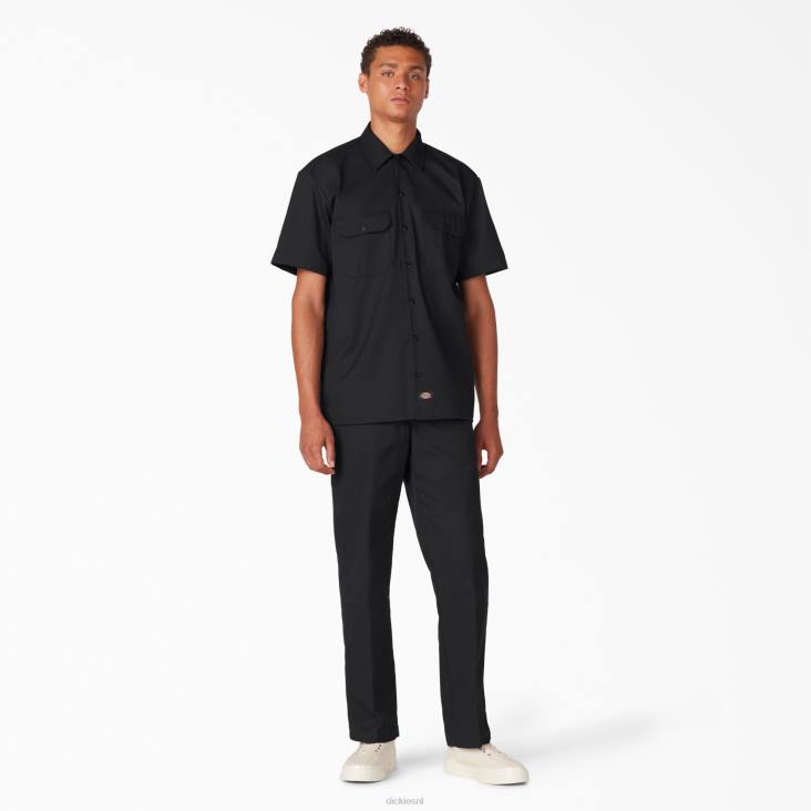 Heren Dickies werkhemd met korte mouwen zwart (bk) werk kleding 6F0X486