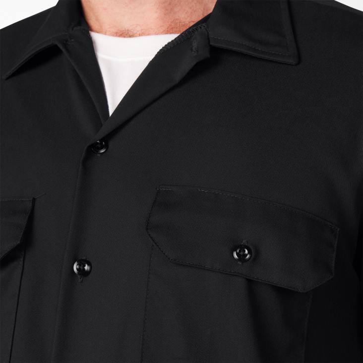 Heren Dickies werkhemd met korte mouwen zwart (bk) werk kleding 6F0X486