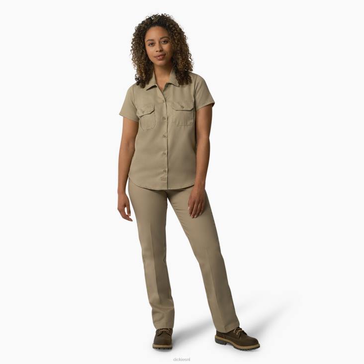 vrouwen Dickies 574 origineel werkoverhemd militair kaki (ksh) werk kleding 6F0X1533