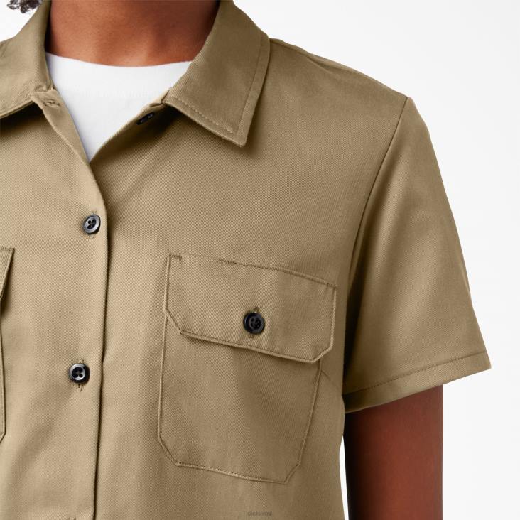 vrouwen Dickies 574 origineel werkoverhemd militair kaki (ksh) werk kleding 6F0X1533