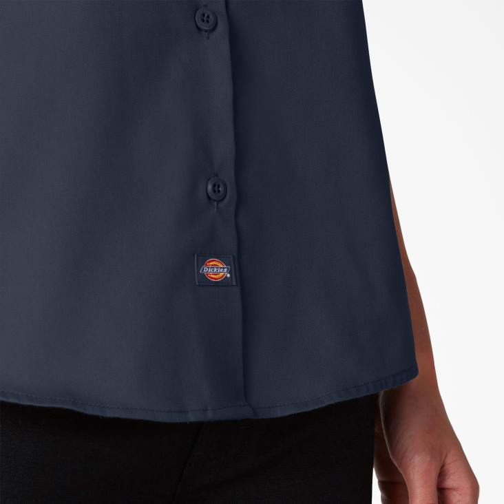 vrouwen Dickies flex werkoverhemd met korte mouwen donker marineblauw (dn) werk kleding 6F0X2008