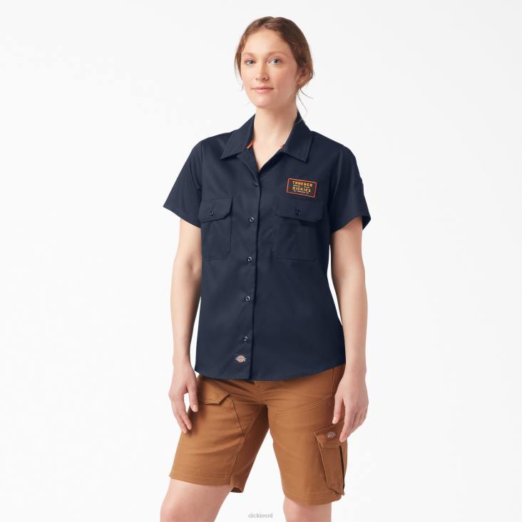 vrouwen Dickies traeger ultiem grillshirt donker marineblauw (dn) werk kleding 6F0X2157
