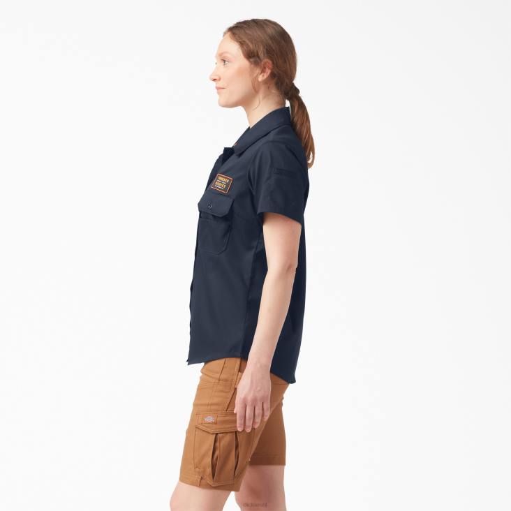 vrouwen Dickies traeger ultiem grillshirt donker marineblauw (dn) werk kleding 6F0X2157