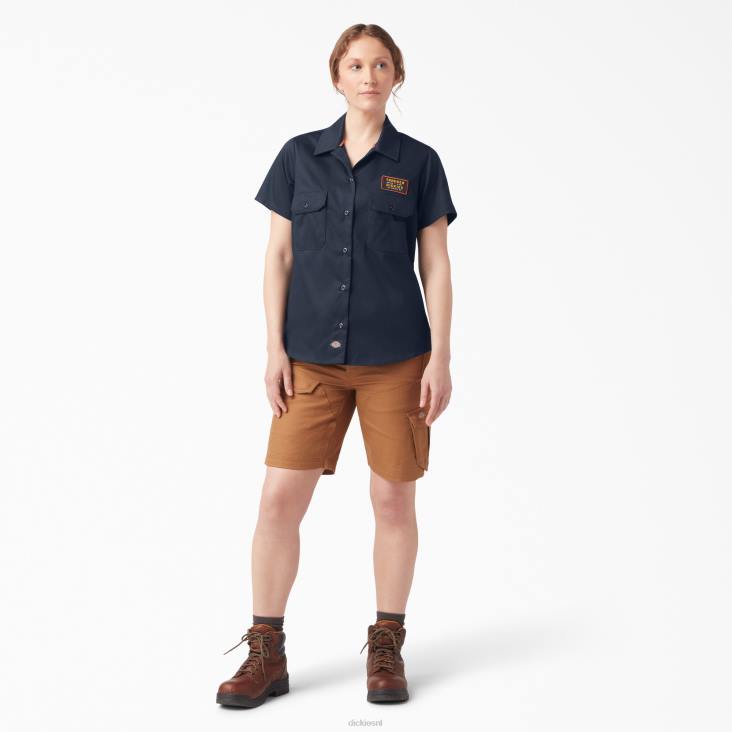 vrouwen Dickies traeger ultiem grillshirt donker marineblauw (dn) werk kleding 6F0X2157