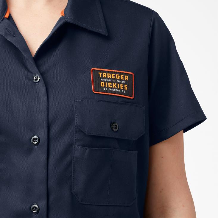 vrouwen Dickies traeger ultiem grillshirt donker marineblauw (dn) werk kleding 6F0X2157