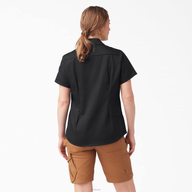 vrouwen Dickies traeger ultiem grillshirt zwart (bk) werk kleding 6F0X2156