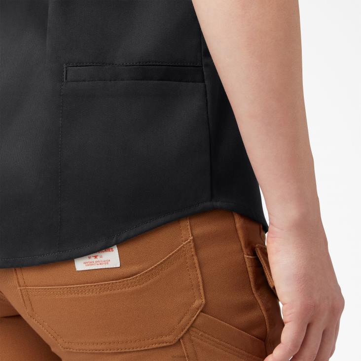 vrouwen Dickies traeger ultiem grillshirt zwart (bk) werk kleding 6F0X2156