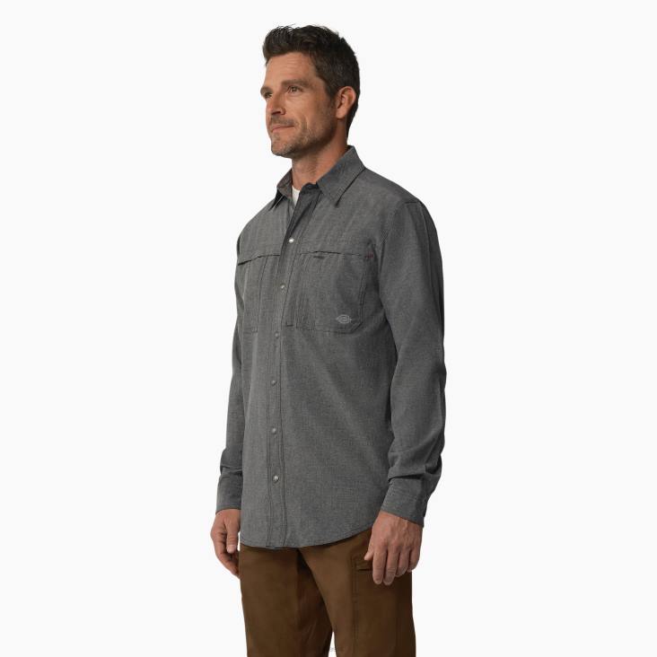 Heren Dickies verkoelend werkshirt met lange mouwen houtskool (cdh) werk kleding 6F0X678