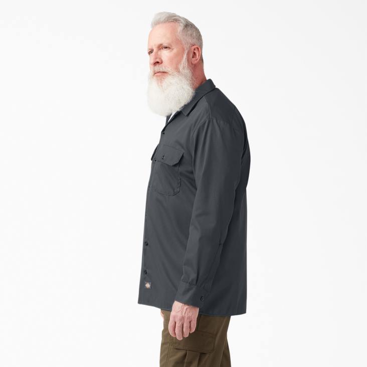Heren Dickies werkhemd met lange mouwen antracietgrijs (ch) werk kleding 6F0X558