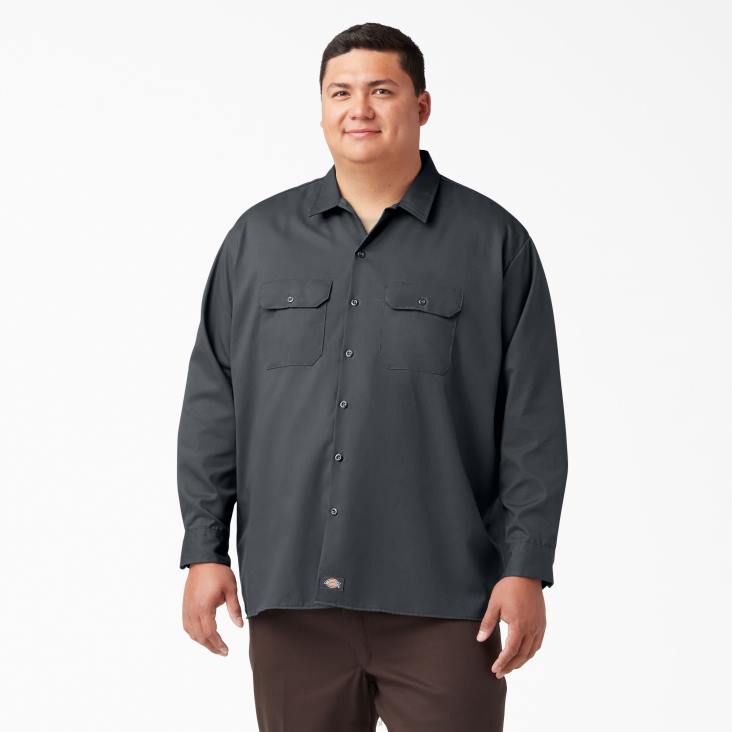 Heren Dickies werkhemd met lange mouwen antracietgrijs (ch) werk kleding 6F0X558
