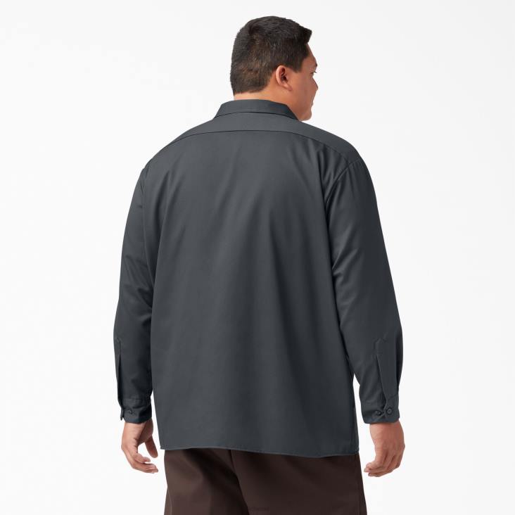 Heren Dickies werkhemd met lange mouwen antracietgrijs (ch) werk kleding 6F0X558