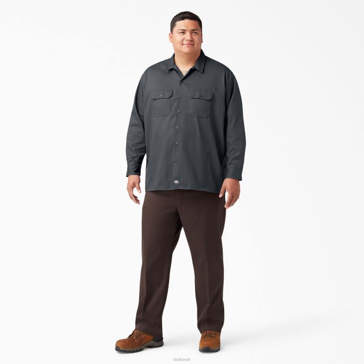 Heren Dickies werkhemd met lange mouwen antracietgrijs (ch) werk kleding 6F0X558