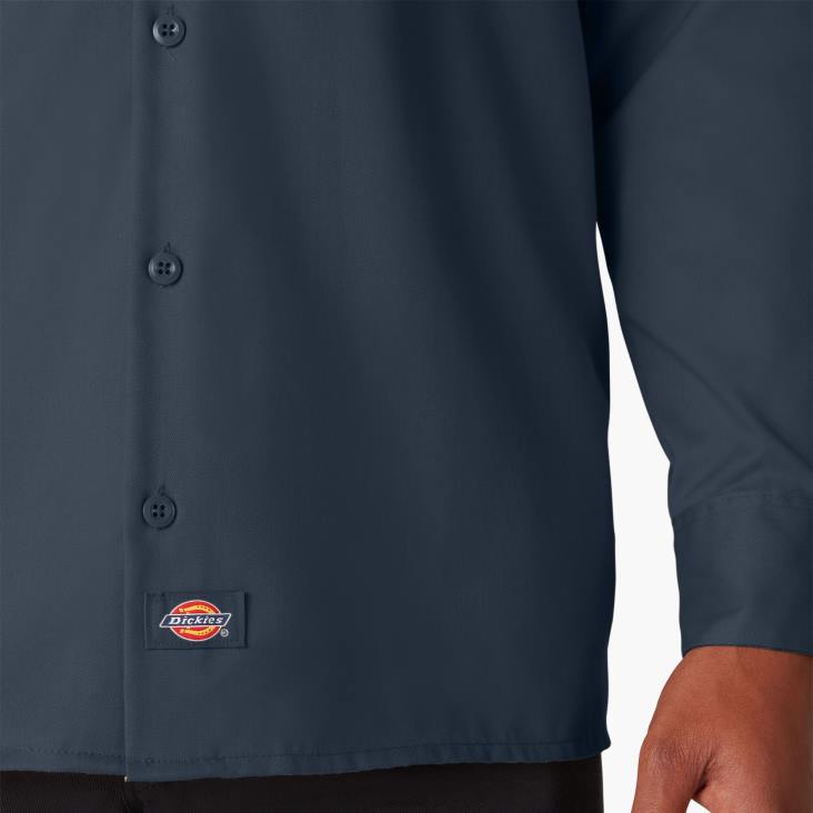 Heren Dickies werkhemd met lange mouwen donker marineblauw (dn) werk kleding 6F0X560
