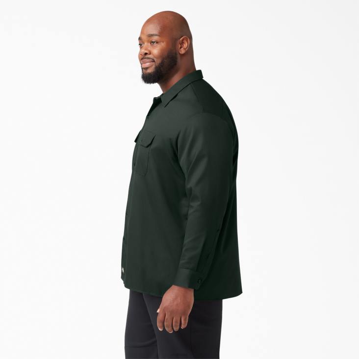 Heren Dickies werkhemd met lange mouwen jager groen (gh) werk kleding 6F0X562