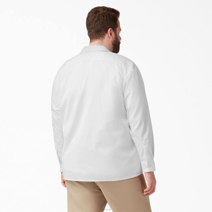 Heren Dickies werkhemd met lange mouwen wit (wh) werk kleding 6F0X568