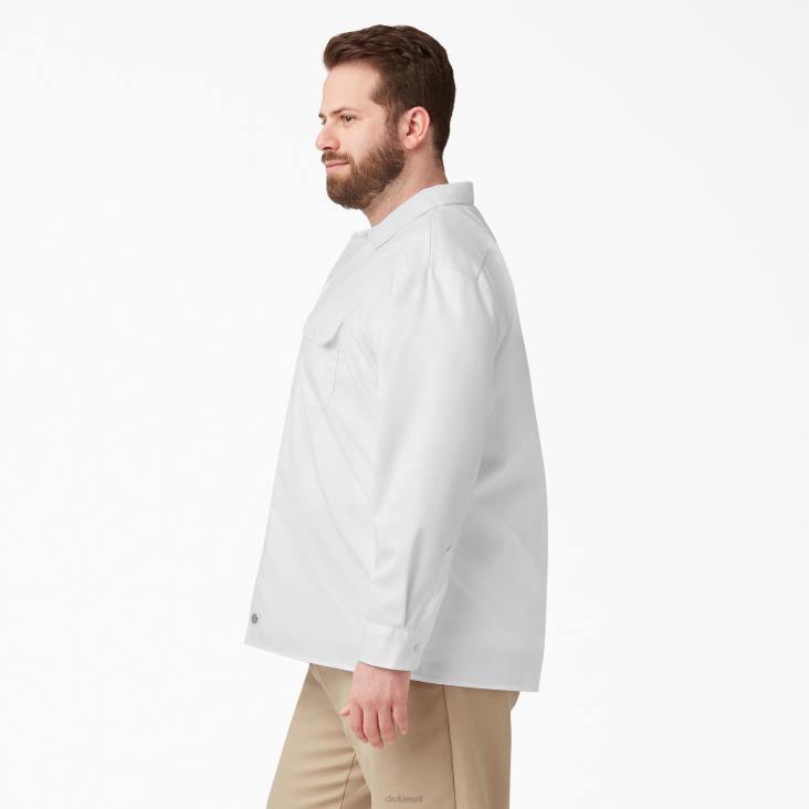 Heren Dickies werkhemd met lange mouwen wit (wh) werk kleding 6F0X568