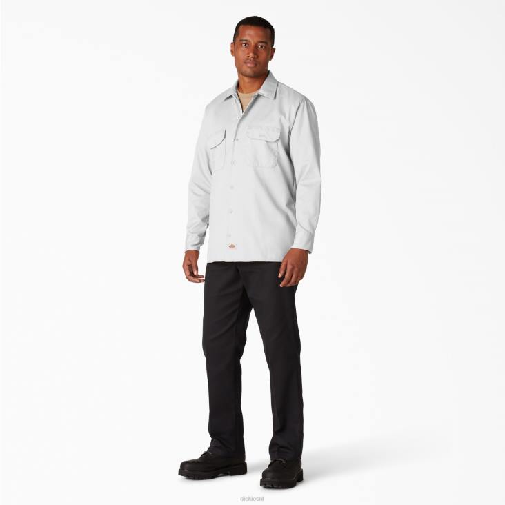 Heren Dickies werkhemd met lange mouwen wit (wh) werk kleding 6F0X568