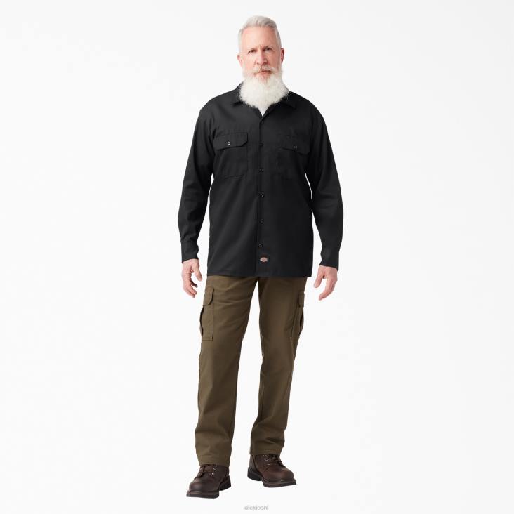 Heren Dickies werkhemd met lange mouwen zwart (bk) werk kleding 6F0X557