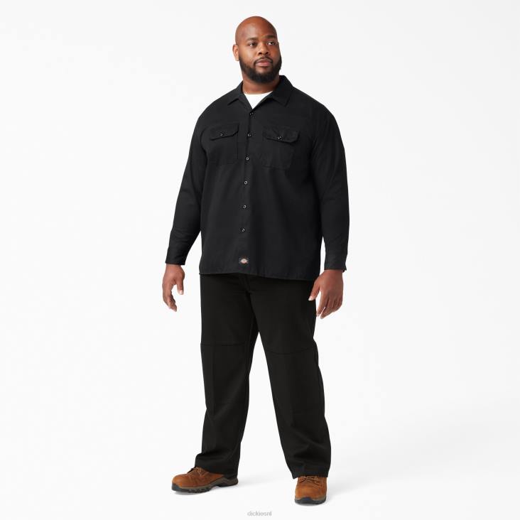 Heren Dickies werkhemd met lange mouwen zwart (bk) werk kleding 6F0X557