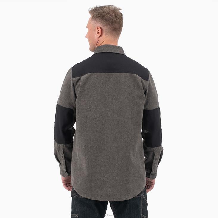 Heren Dickies zwaargewicht gespierd flanellen overhemd mosgroen (c1e) werk kleding 6F0X951