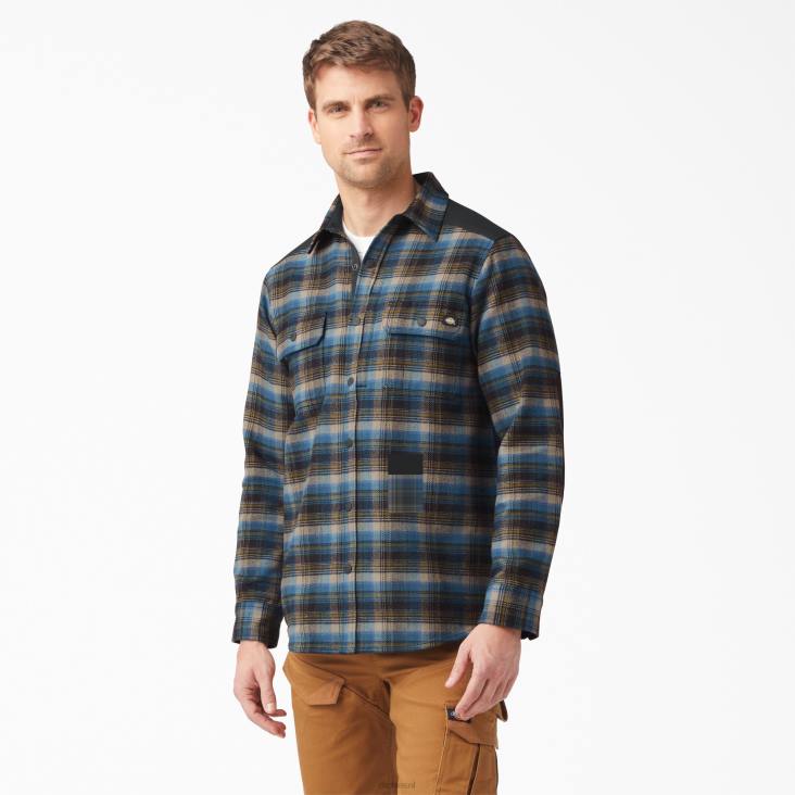 Heren Dickies zwaargewicht gespierd flanellen overhemd zuidelijke herfstplaid (b2e) werk kleding 6F0X950
