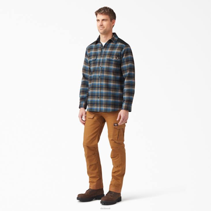 Heren Dickies zwaargewicht gespierd flanellen overhemd zuidelijke herfstplaid (b2e) werk kleding 6F0X950