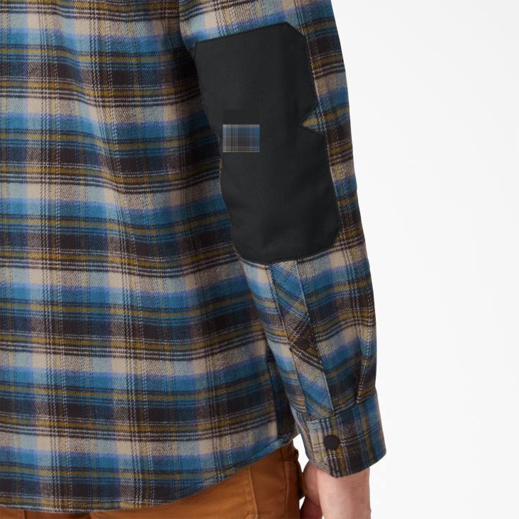 Heren Dickies zwaargewicht gespierd flanellen overhemd zuidelijke herfstplaid (b2e) werk kleding 6F0X950