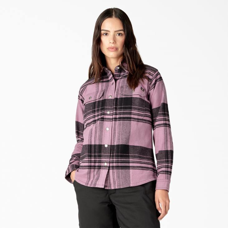 vrouwen Dickies duratech renegade flanellen overhemd grapeade ruit plaid (c1v) werk kleding 6F0X2001