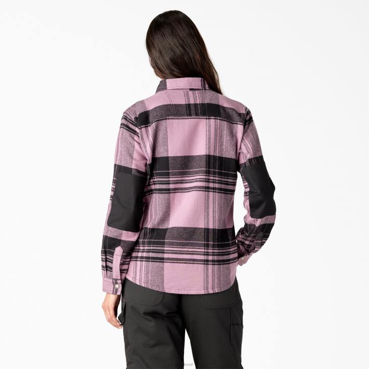 vrouwen Dickies duratech renegade flanellen overhemd grapeade ruit plaid (c1v) werk kleding 6F0X2001