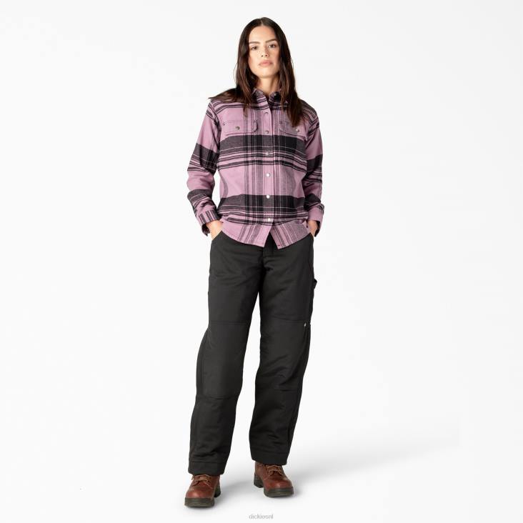 vrouwen Dickies duratech renegade flanellen overhemd grapeade ruit plaid (c1v) werk kleding 6F0X2001