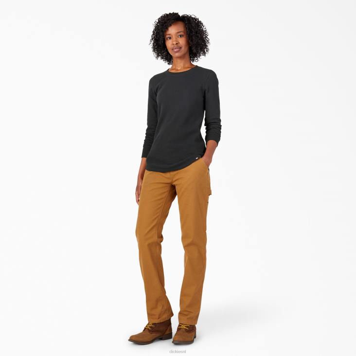 vrouwen Dickies thermoshirt met lange mouwen zwart (kbk) werk kleding 6F0X2048